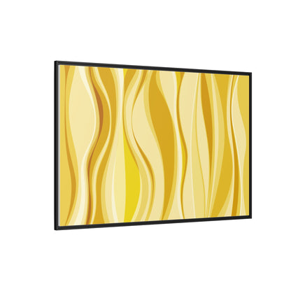 Modern Abstract Framed Art Print, Yellow Wave Canvas, Home Décor, Wall Art, Minimalist Design, Gift for Her, Art for Living Room