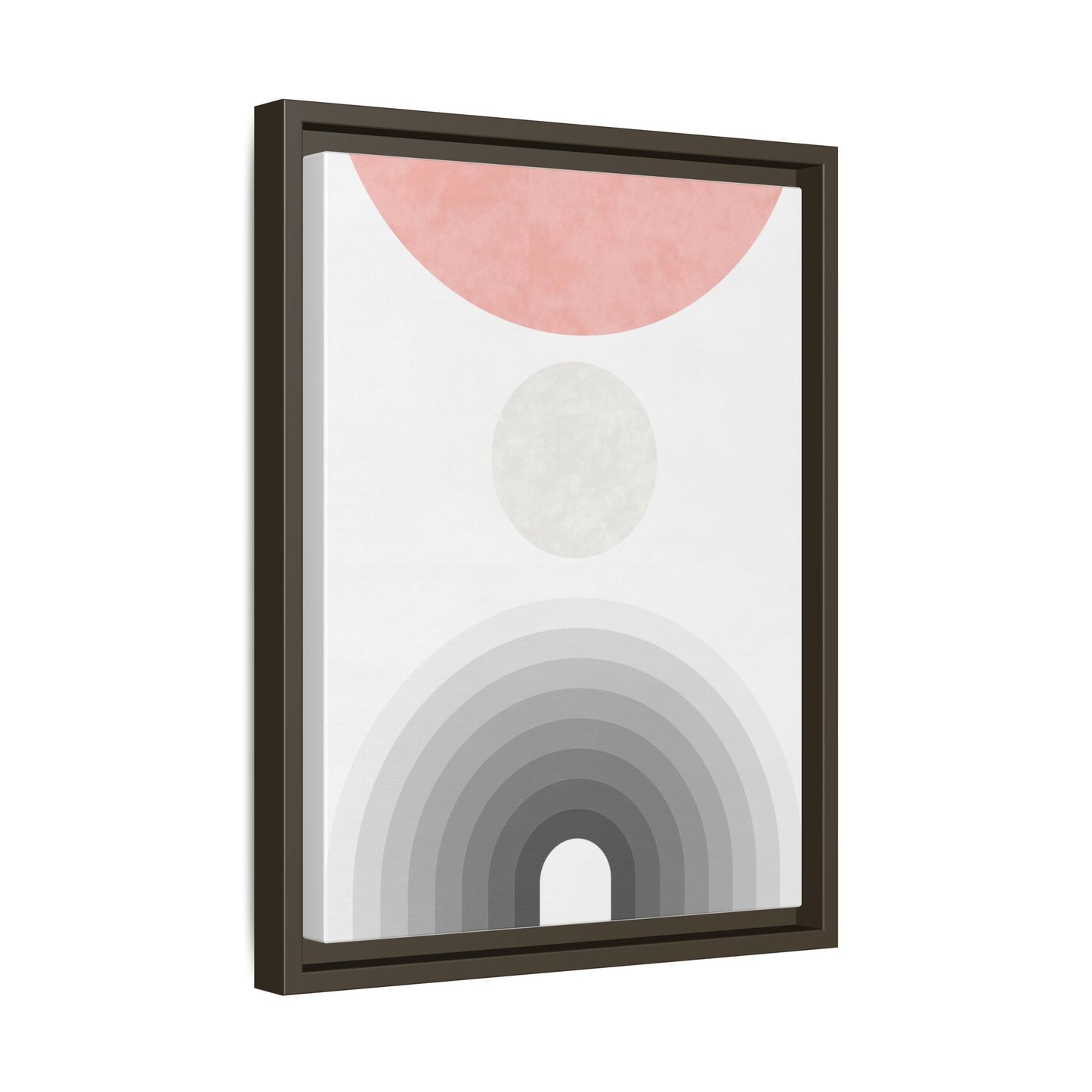 Minimalist Framed Matte Canvas Print - Abstract Circle & Gradient Design
