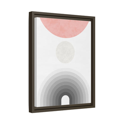 Minimalist Framed Matte Canvas Print - Abstract Circle & Gradient Design