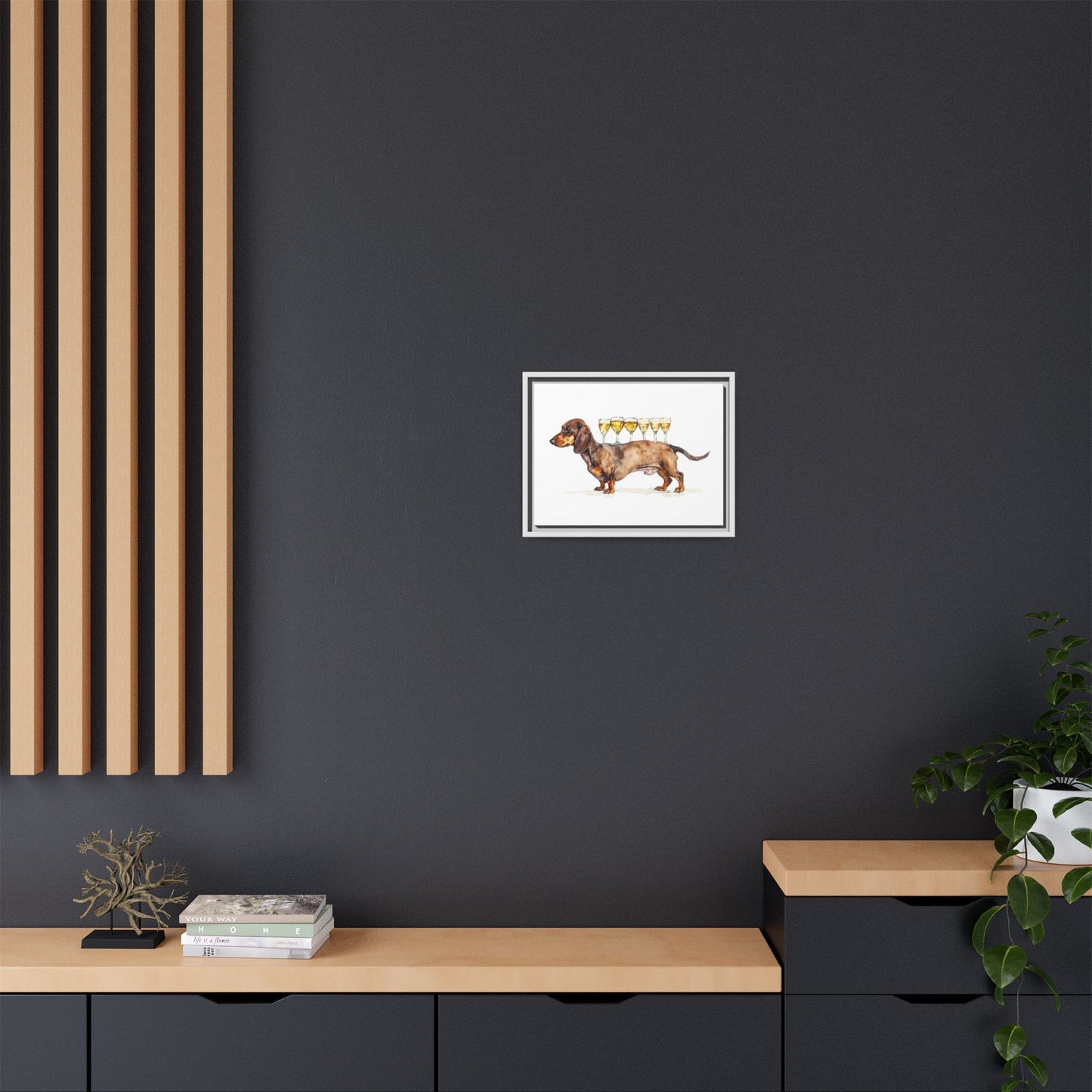 Dachshund Drink Art Print, Framed Wall Decor, Dog Lovers Gift, Pet Lover Decor, Funny Dog Art, Home Bar Decoration