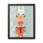 Cute Animal Growth Chart Wall Art, Framed Canvas, Kids Room Decor, Jungle Theme, Baby Shower Gift, Nursery Decoration