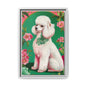 Framed Poodle Canvas Art - Floral Pet Decor for Dog Lovers