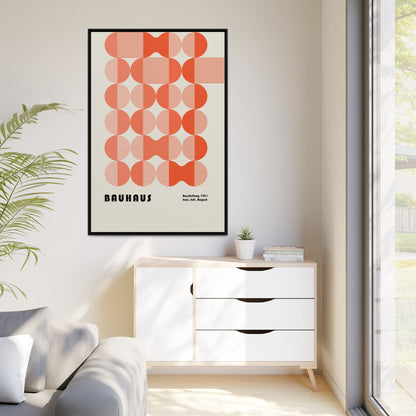 Modern Bauhaus Art Print - Framed Matte Canvas Decor