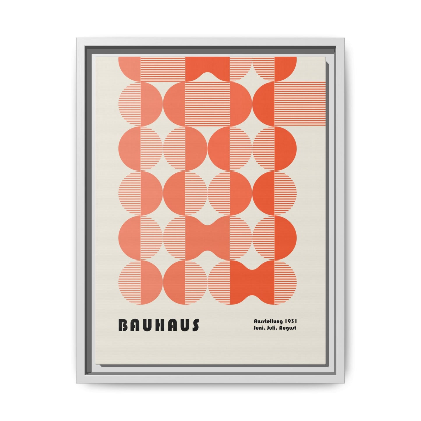Modern Bauhaus Art Print - Framed Matte Canvas Decor