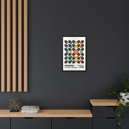 Bauhaus-Inspired Framed Canvas Art - Retro Multi-Color Wall Decor