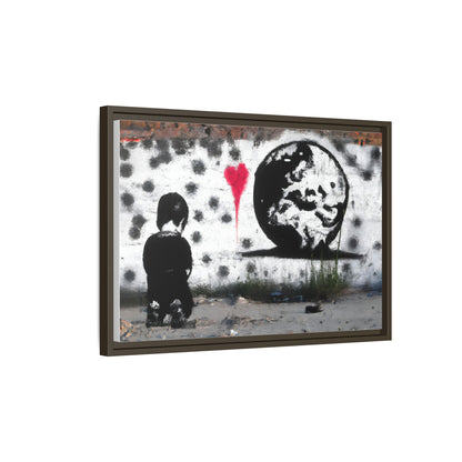 Framed Matte Canvas Art - Love for the World - Wall Decor for Home and Office