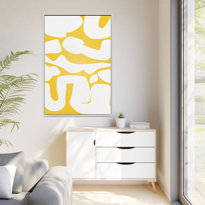 Abstract Yellow Art Print - Framed Matte Canvas Wall Decor