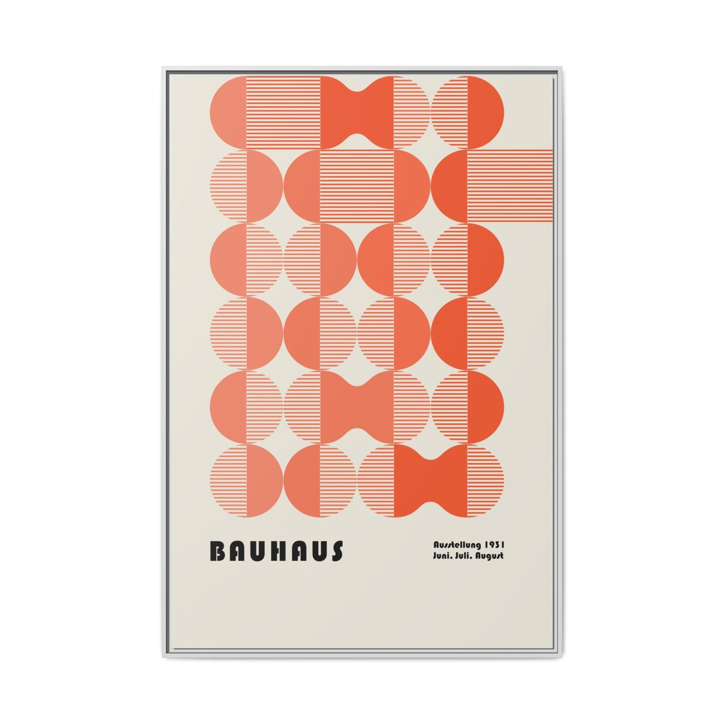 Modern Bauhaus Art Print - Framed Matte Canvas Decor