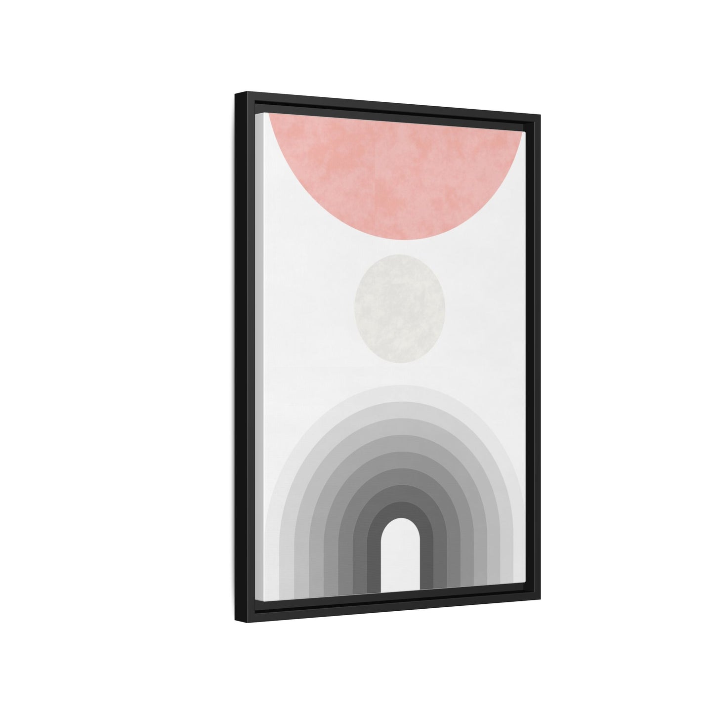 Minimalist Framed Matte Canvas Print - Abstract Circle & Gradient Design