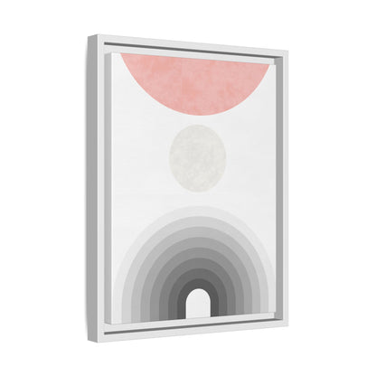 Minimalist Framed Matte Canvas Print - Abstract Circle & Gradient Design