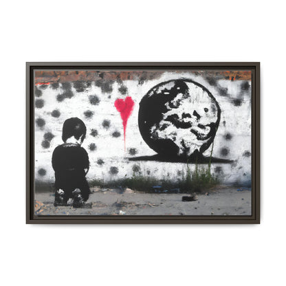 Framed Matte Canvas Art - Love for the World - Wall Decor for Home and Office