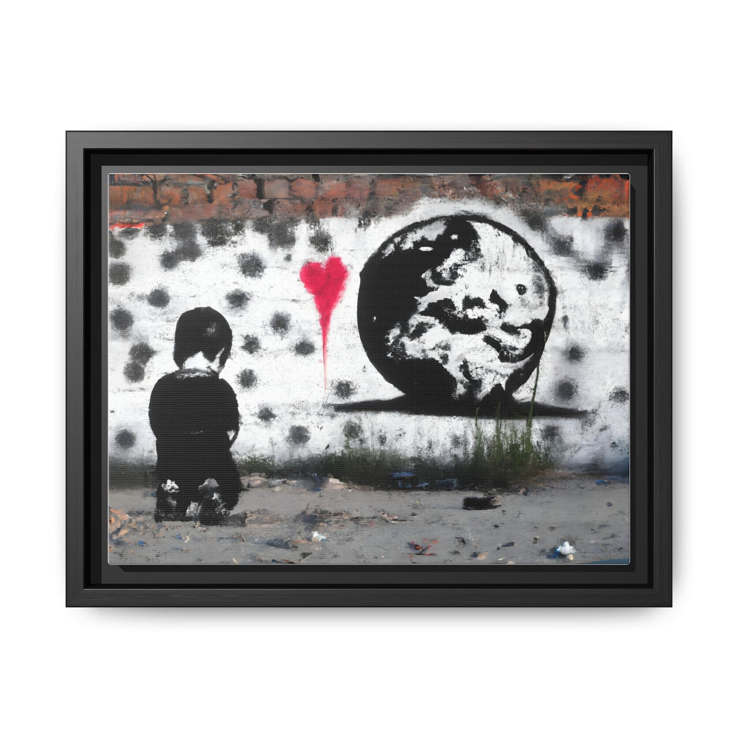 Framed Matte Canvas Art - Love for the World - Wall Decor for Home and Office