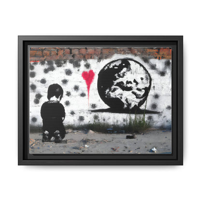 Framed Matte Canvas Art - Love for the World - Wall Decor for Home and Office