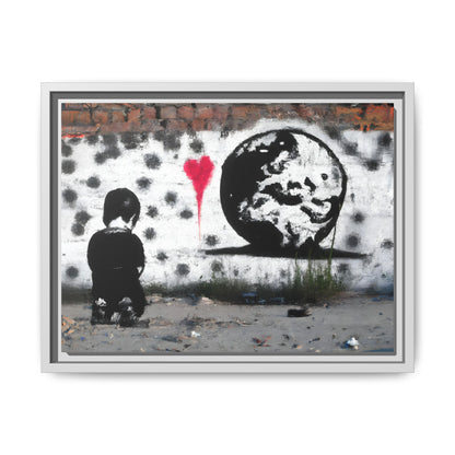 Framed Matte Canvas Art - Love for the World - Wall Decor for Home and Office