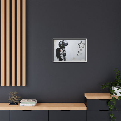 Astronaut Wall Art - Framed Matte Canvas Print for Dreamers and Space Enthusiasts