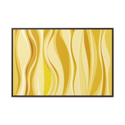 Modern Abstract Framed Art Print, Yellow Wave Canvas, Home Décor, Wall Art, Minimalist Design, Gift for Her, Art for Living Room
