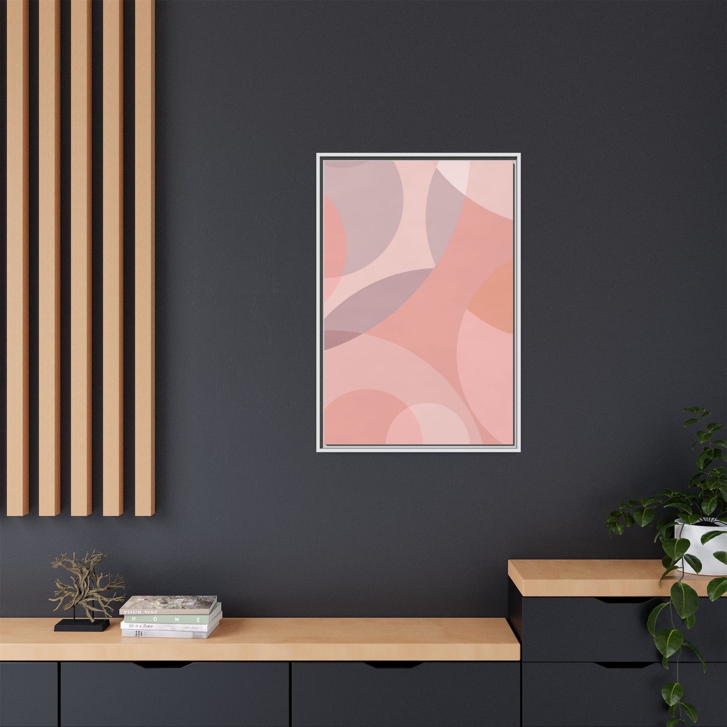Modern Abstract Canvas Art Print - Multi-color Framed Decor