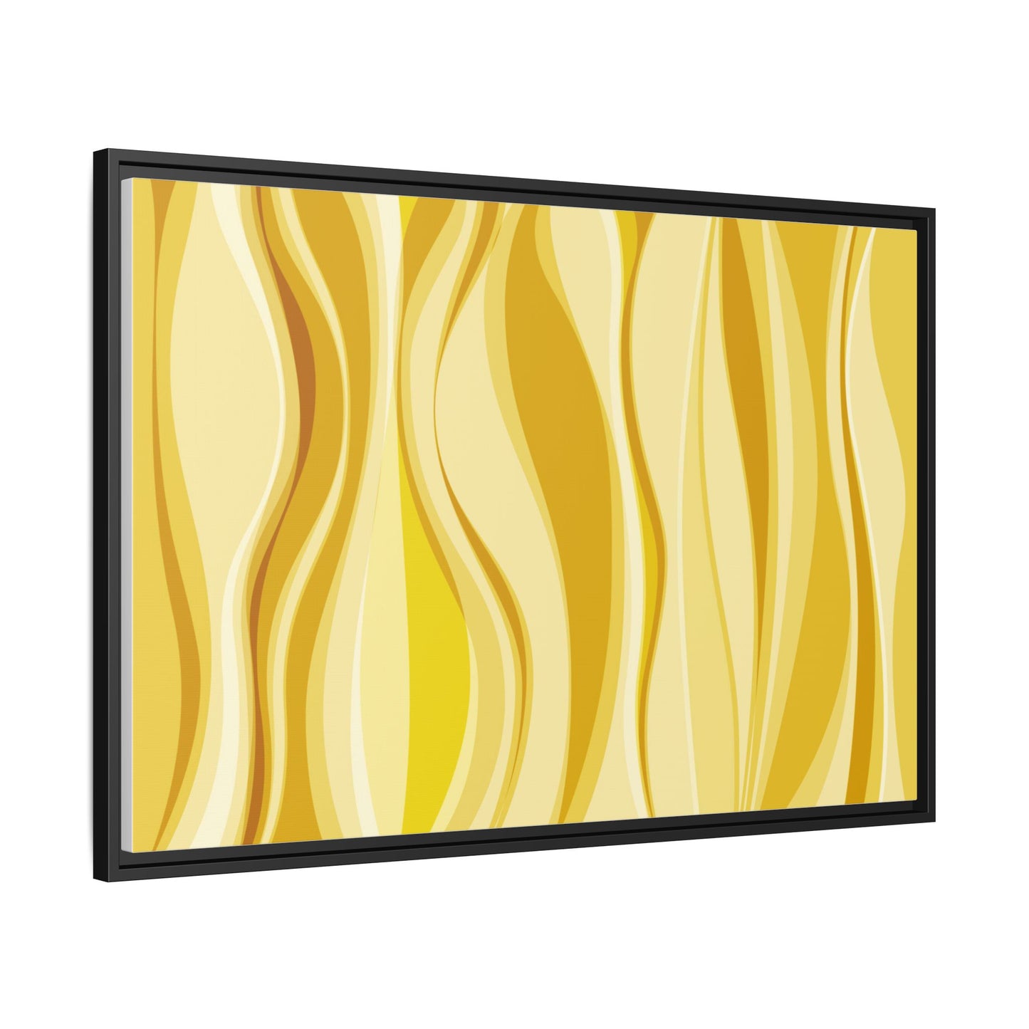 Modern Abstract Framed Art Print, Yellow Wave Canvas, Home Décor, Wall Art, Minimalist Design, Gift for Her, Art for Living Room