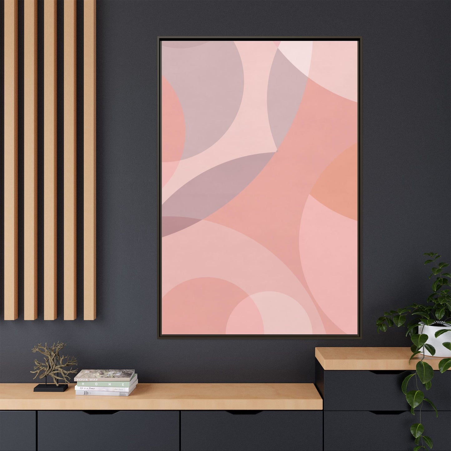 Modern Abstract Canvas Art Print - Multi-color Framed Decor