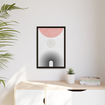 Minimalist Framed Matte Canvas Print - Abstract Circle & Gradient Design