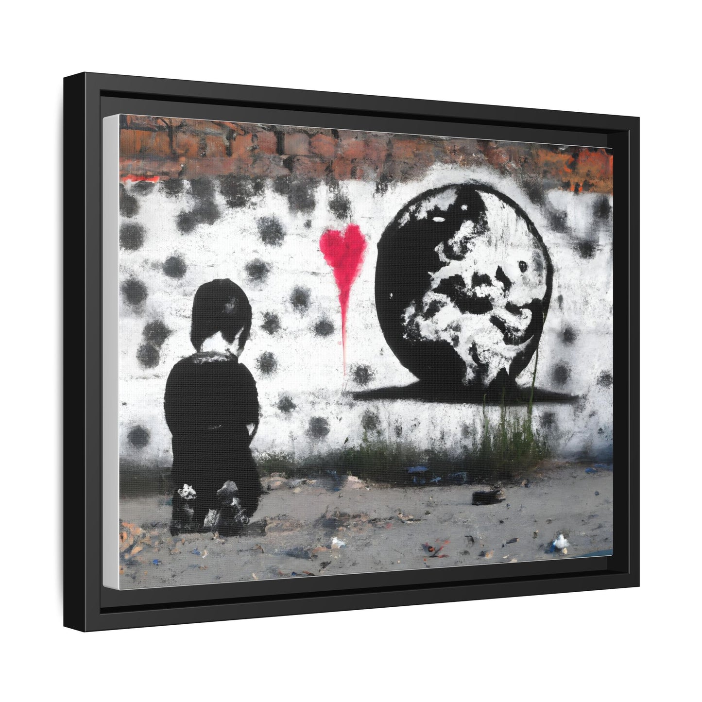 Framed Matte Canvas Art - Love for the World - Wall Decor for Home and Office