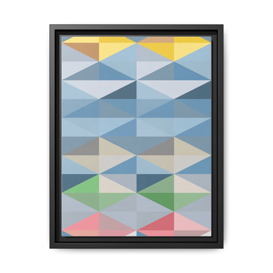 Abstract Geometric Wall Art - Multi-Color Framed Canvas for Home Decor