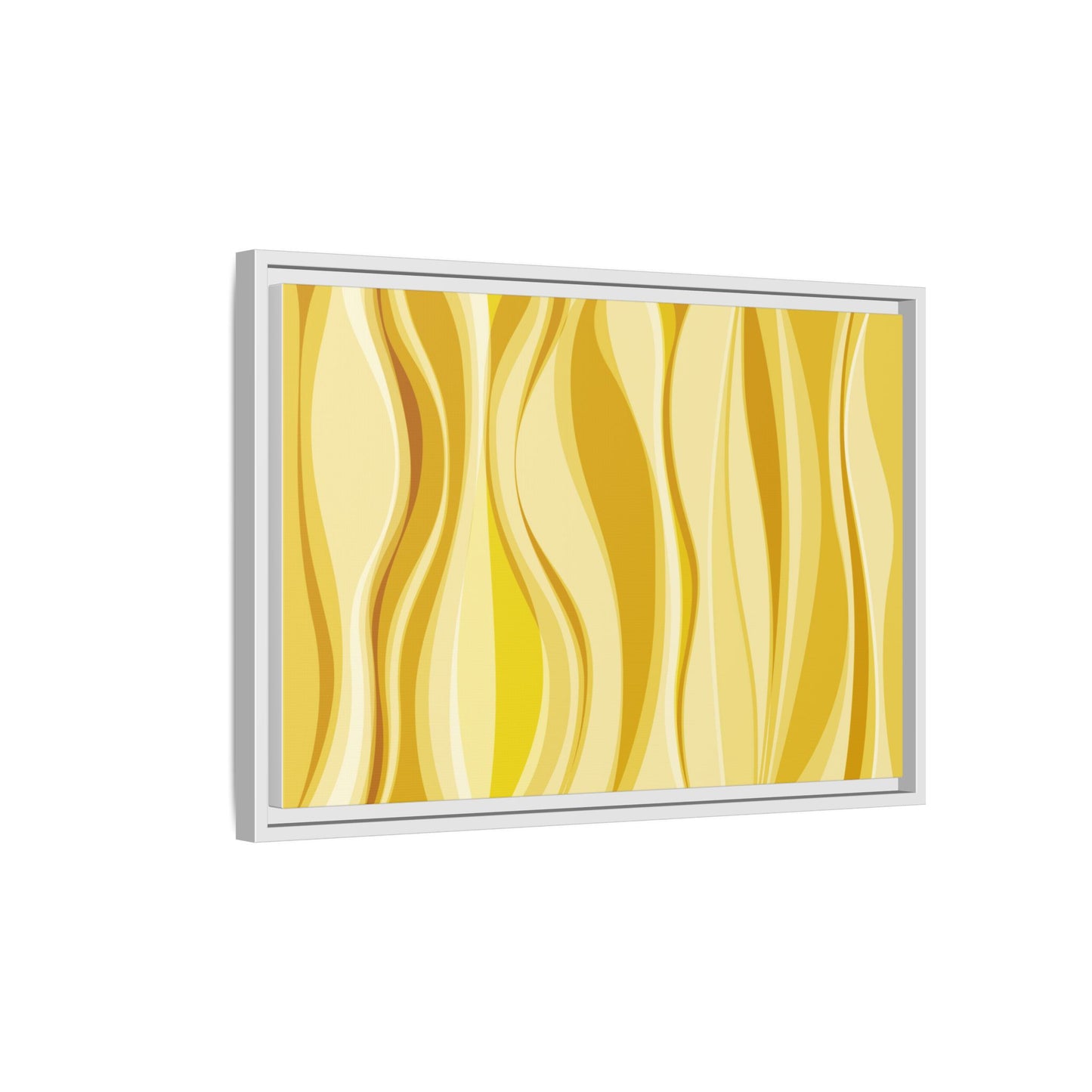 Modern Abstract Framed Art Print, Yellow Wave Canvas, Home Décor, Wall Art, Minimalist Design, Gift for Her, Art for Living Room