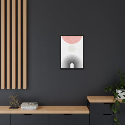 Minimalist Framed Matte Canvas Print - Abstract Circle & Gradient Design