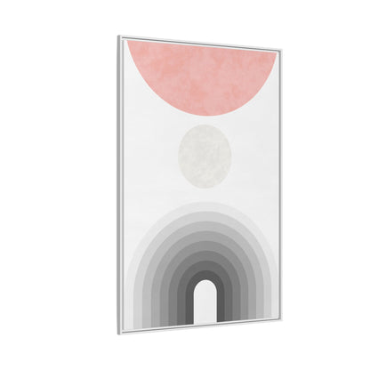 Minimalist Framed Matte Canvas Print - Abstract Circle & Gradient Design