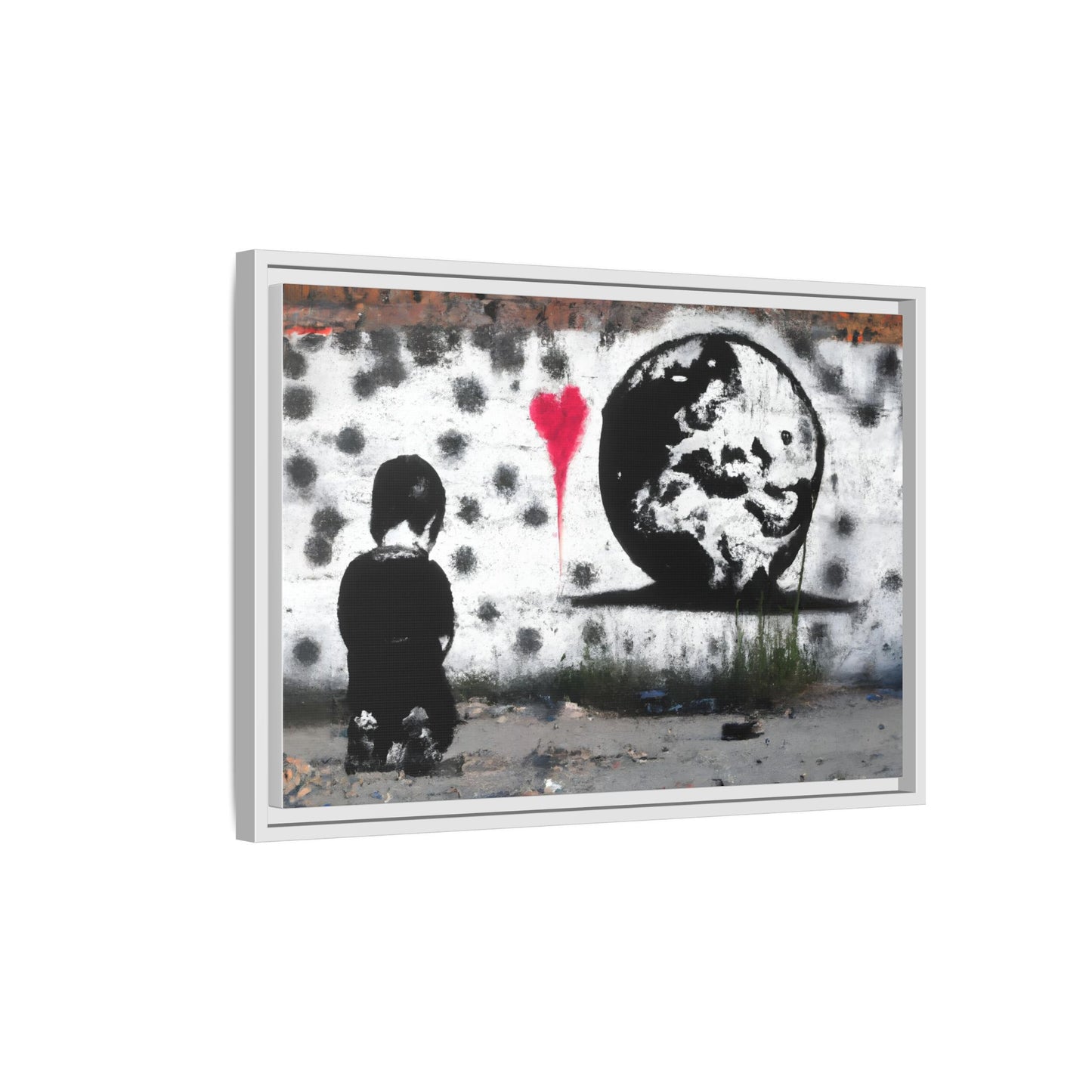 Framed Matte Canvas Art - Love for the World - Wall Decor for Home and Office