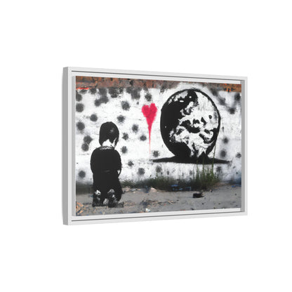 Framed Matte Canvas Art - Love for the World - Wall Decor for Home and Office