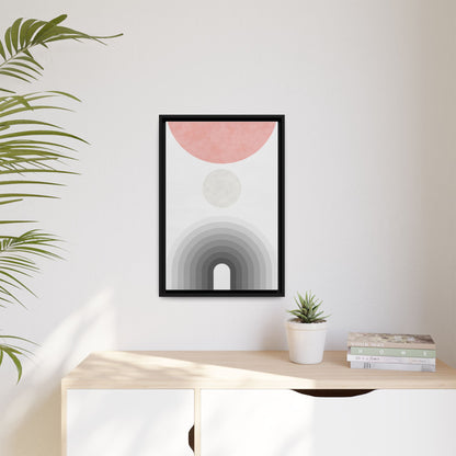 Minimalist Framed Matte Canvas Print - Abstract Circle & Gradient Design