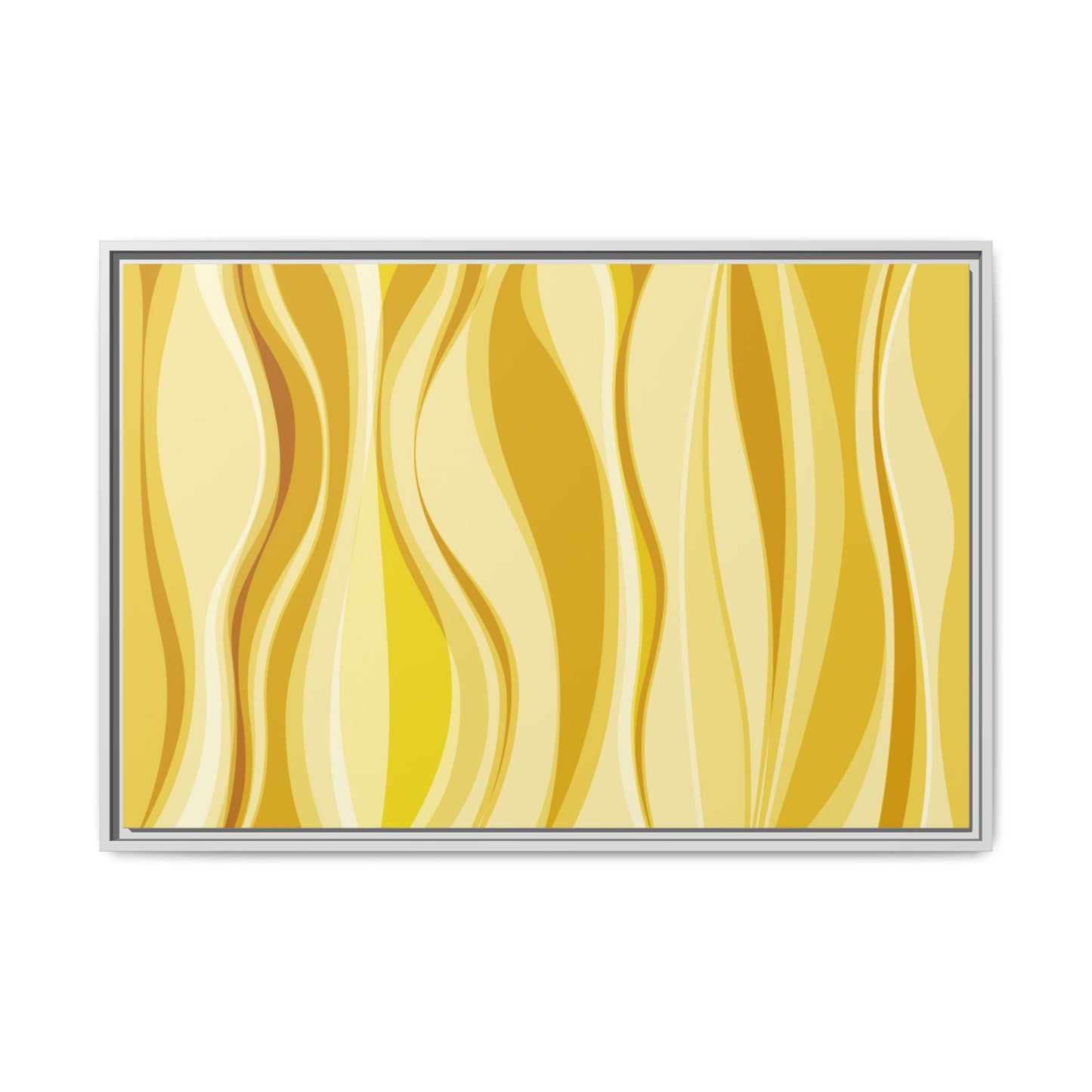 Modern Abstract Framed Art Print, Yellow Wave Canvas, Home Décor, Wall Art, Minimalist Design, Gift for Her, Art for Living Room