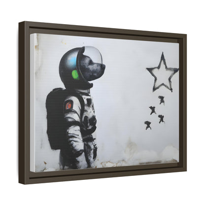 Astronaut Wall Art - Framed Matte Canvas Print for Dreamers and Space Enthusiasts