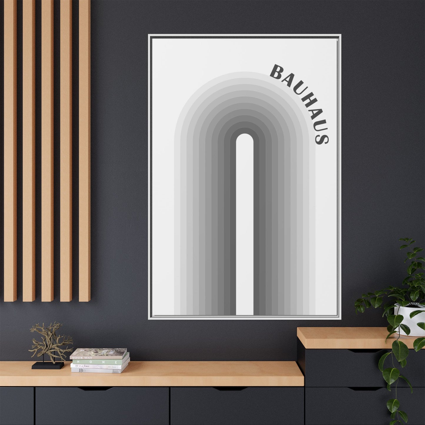 Bauhaus Framed Matte Canvas Art - Modern Geometric Wall Decor
