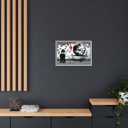 Framed Matte Canvas Art - Love for the World - Wall Decor for Home and Office