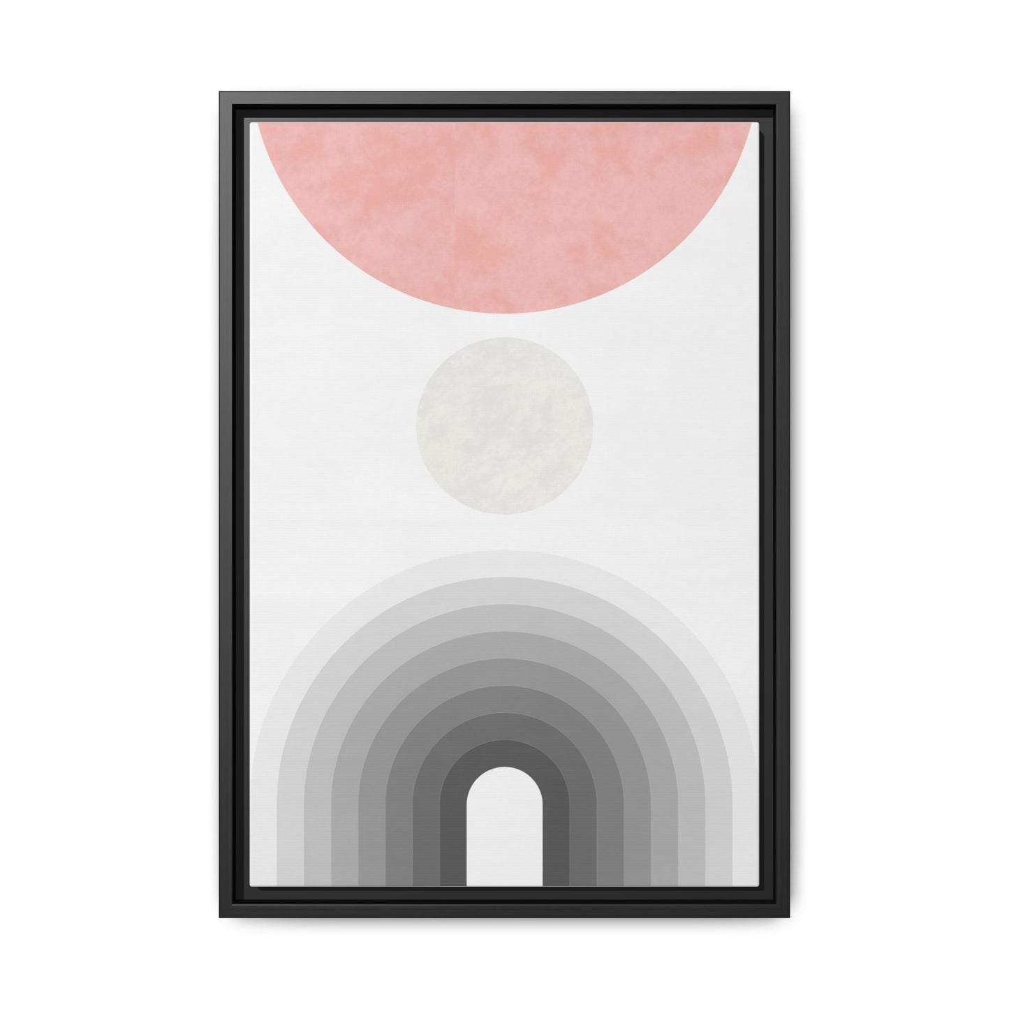 Minimalist Framed Matte Canvas Print - Abstract Circle & Gradient Design