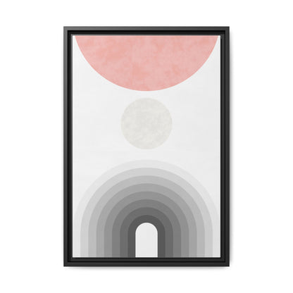 Minimalist Framed Matte Canvas Print - Abstract Circle & Gradient Design