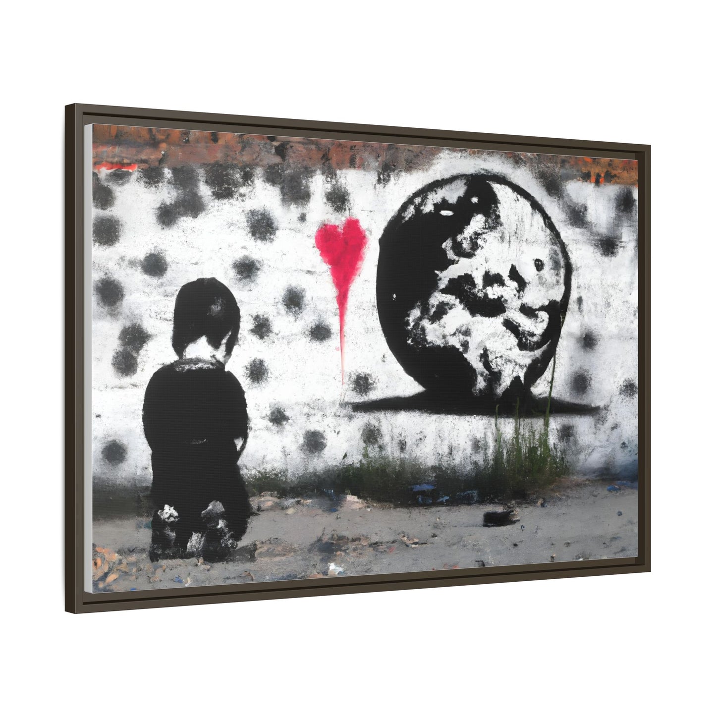 Framed Matte Canvas Art - Love for the World - Wall Decor for Home and Office