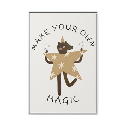 Magic-Inspiring Framed Canvas Art | Home Decor, Wall Art, Inspirational Gift, Bear Decor, Kids Room Artwork