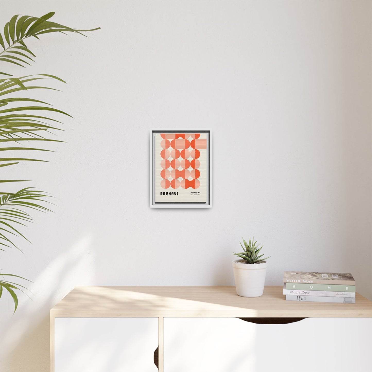 Modern Bauhaus Art Print - Framed Matte Canvas Decor