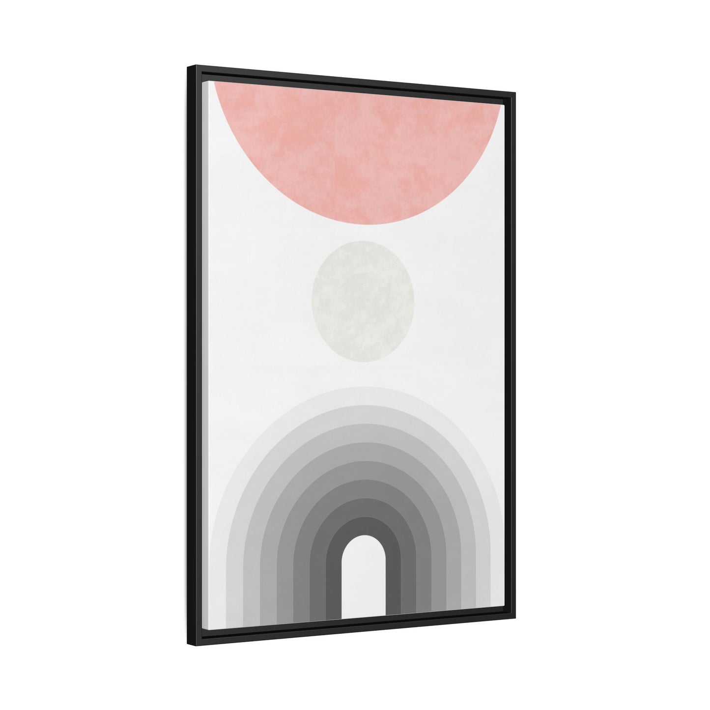 Minimalist Framed Matte Canvas Print - Abstract Circle & Gradient Design