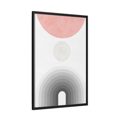 Minimalist Framed Matte Canvas Print - Abstract Circle & Gradient Design