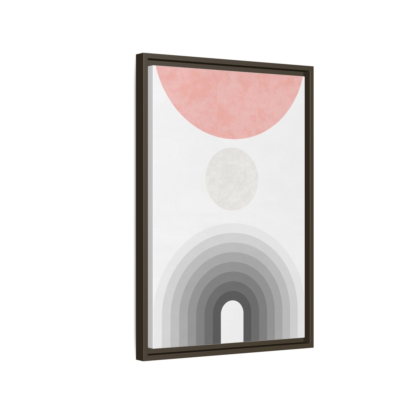 Minimalist Framed Matte Canvas Print - Abstract Circle & Gradient Design