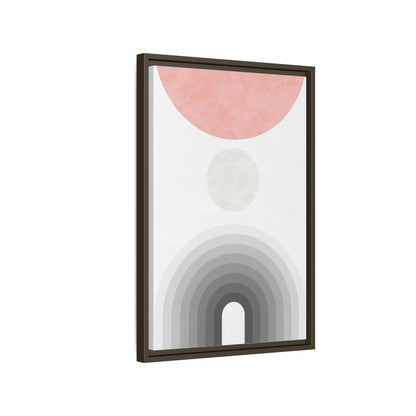Minimalist Framed Matte Canvas Print - Abstract Circle & Gradient Design