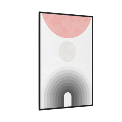 Minimalist Framed Matte Canvas Print - Abstract Circle & Gradient Design