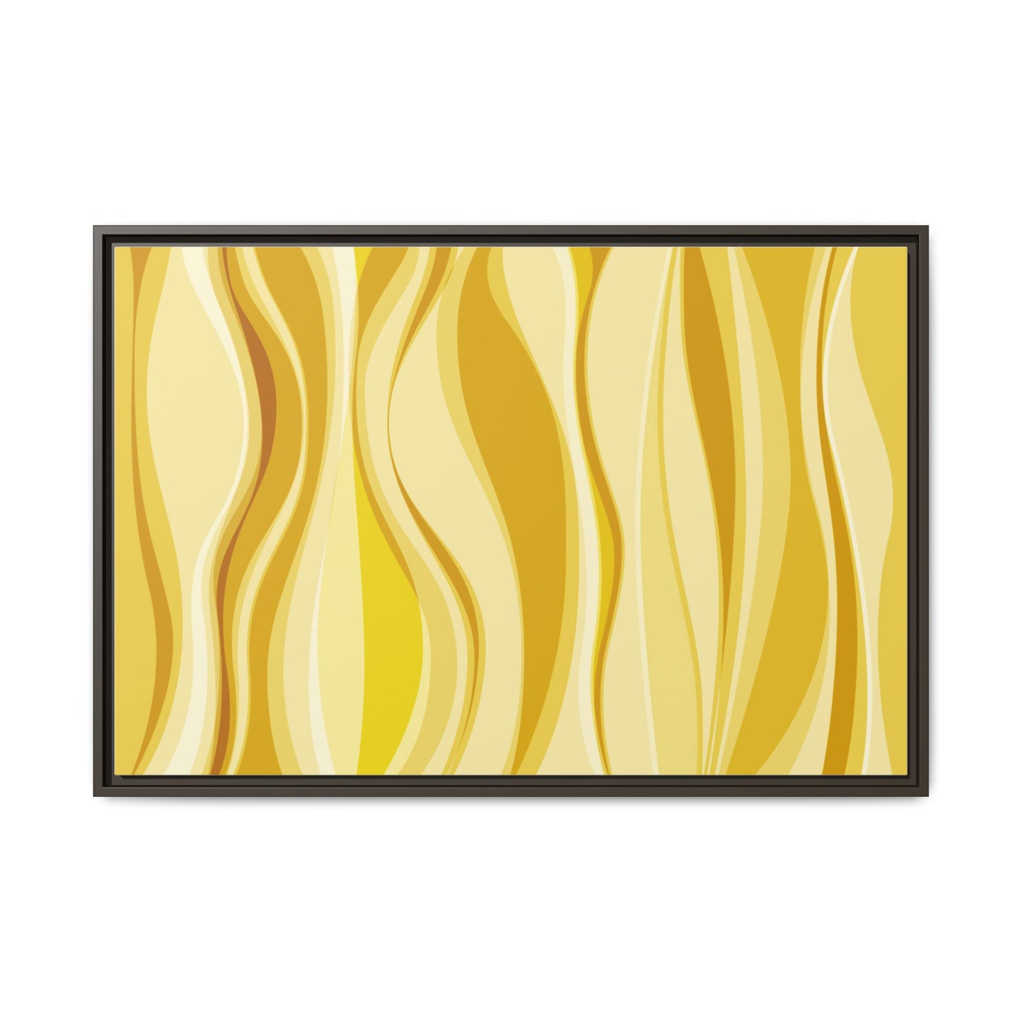 Modern Abstract Framed Art Print, Yellow Wave Canvas, Home Décor, Wall Art, Minimalist Design, Gift for Her, Art for Living Room