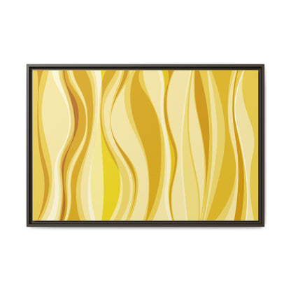 Modern Abstract Framed Art Print, Yellow Wave Canvas, Home Décor, Wall Art, Minimalist Design, Gift for Her, Art for Living Room