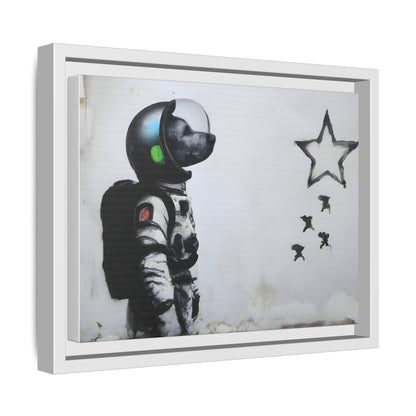 Astronaut Wall Art - Framed Matte Canvas Print for Dreamers and Space Enthusiasts