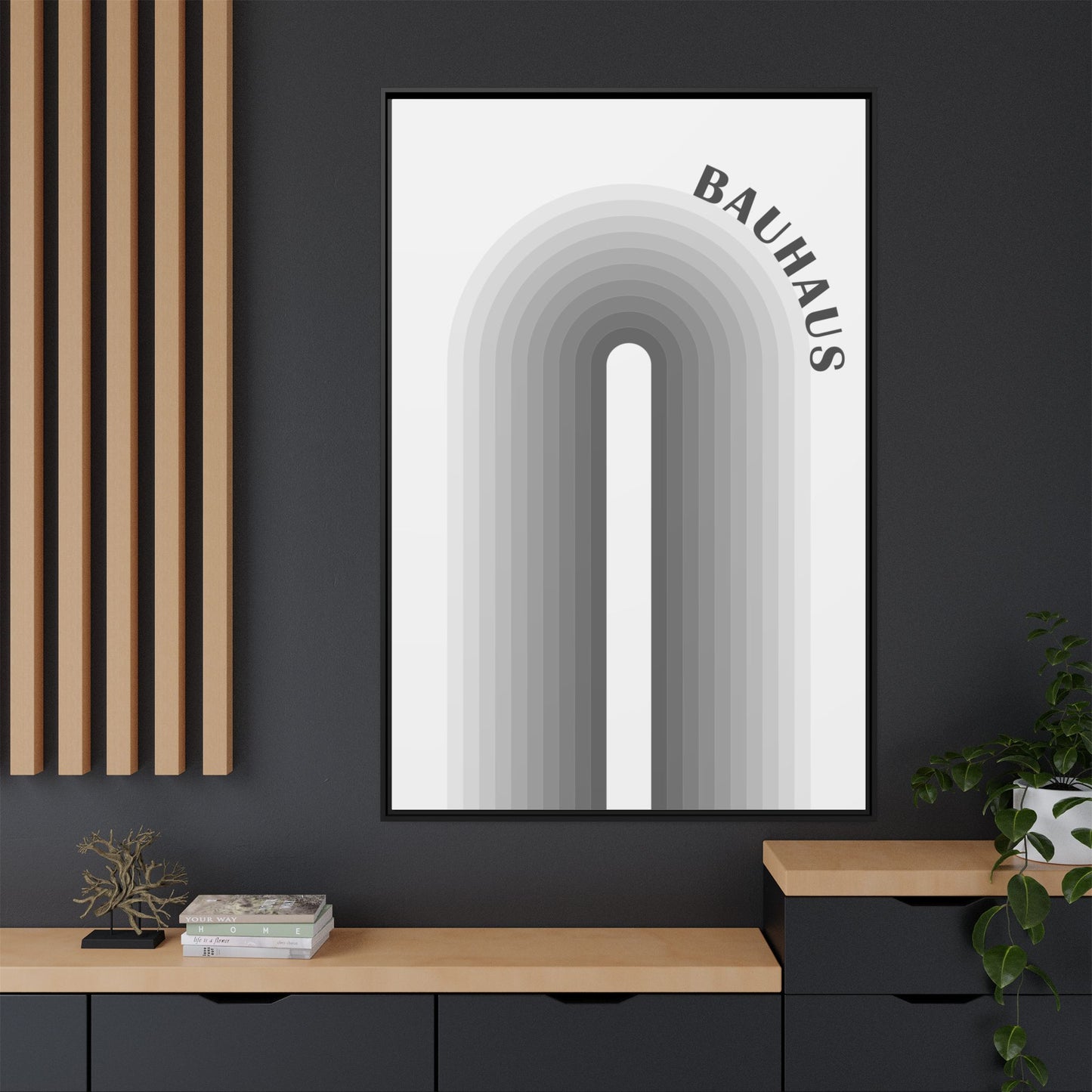 Bauhaus Framed Matte Canvas Art - Modern Geometric Wall Decor